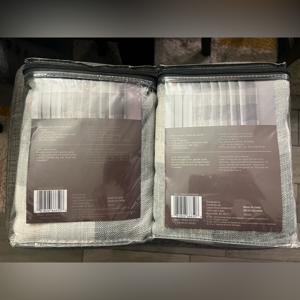 2PK Allen + Roth 95-in Natural Light Filtering Back Tab Single Curtains 3728124 - Picture 8 of 9